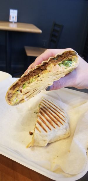 Supreme crunchwrap at V-Grits and Chimera Brewing in Louisville