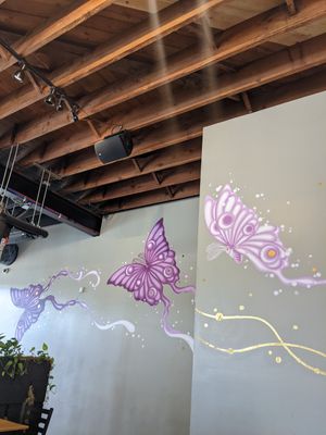 Beautiful murals on the wall at V-Grits and Chimera Brewing in Louisville