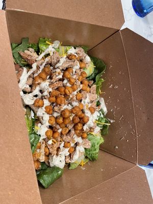 Chickpea chicken house salad  at V-Grits and Chimera Brewing in Louisville