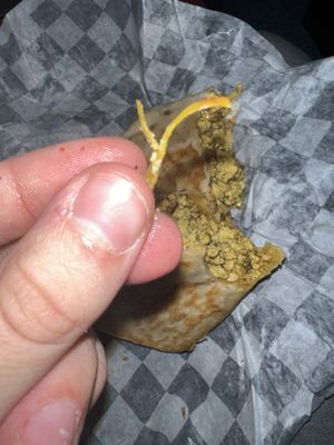 Big stem inside breakfast burrito  at V-Grits and Chimera Brewing in Louisville