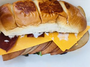 Big and filling deli sandwichh  at V-Grits and Chimera Brewing in Louisville