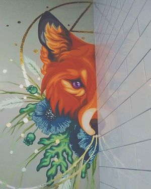 fox artwork  at V-Grits and Chimera Brewing in Louisville