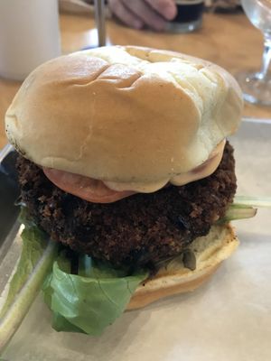 Blackbean burger at V-Grits and Chimera Brewing in Louisville
