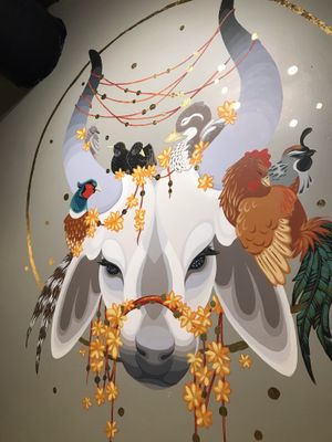 Lovely wallpainting at V-Grits and Chimera Brewing in Louisville