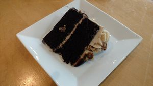 Almond chocolate cake. Woo! at V-Grits and Chimera Brewing in Louisville