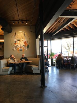 Interior seating  at V-Grits and Chimera Brewing in Louisville