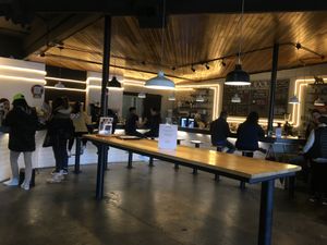 Ordering station and bar at V-Grits and Chimera Brewing in Louisville