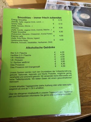 Smoothies and alcoholic drinks - March 2026  at Spitzwegerich KG in Leibnitz