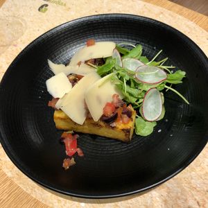 Corn Bruschetta  at Veganapati in Lisbon