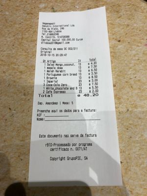 Check at Veganapati in Lisbon