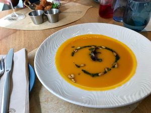 Soup of the day (which is actually pretty big for the price!) at Veganapati in Lisbon