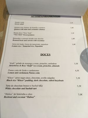 Sides and desserts at Veganapati in Lisbon