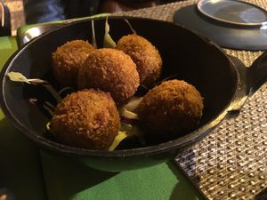 Farinheira fried balls at Veganapati in Lisbon