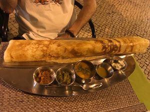Dosas dish at Veganapati in Lisbon
