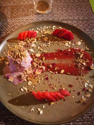 Dessert. Try the white chocolate & baobab cake, too! at Veganapati in Lisbon