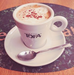 Soya Cappuccino at Veganapati in Lisbon