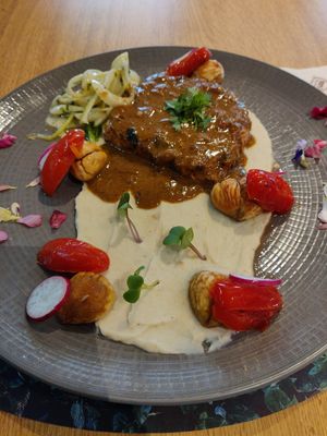 dish of the day, very tasty 😋😋 at Veganapati in Lisbon