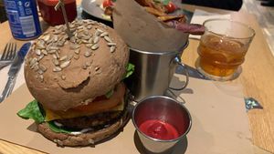 Great burger  at Veganapati in Lisbon