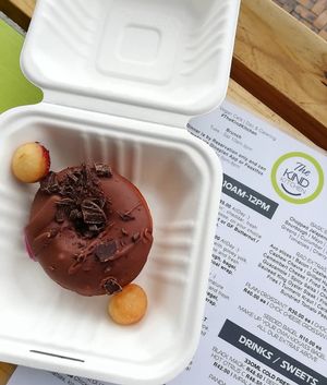 Dark chocolate doughnut at The Kind Kitchen in Woodstock