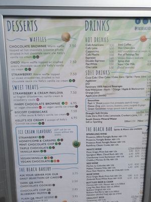 Menu3 at The Beach Deck in Eastbourne