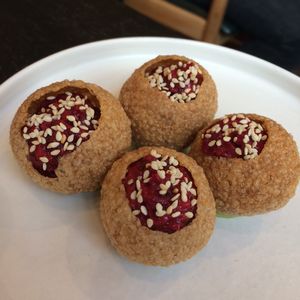 Ahi “tuna” crisps at Ramen Hood - Pop up in New York City