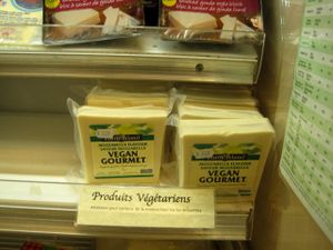 Vegan cheeses at La Carotte Joyeuse in Quebec