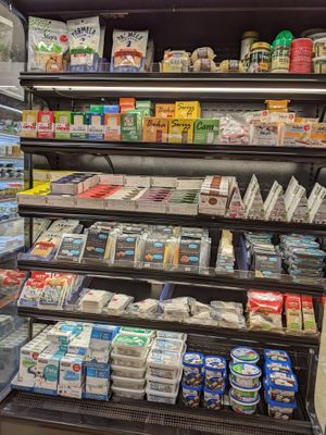 Vegan cheeses at La Carotte Joyeuse in Quebec