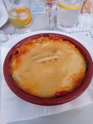 Lasaña vegana at Abe & Pau Cafe in Portomarin