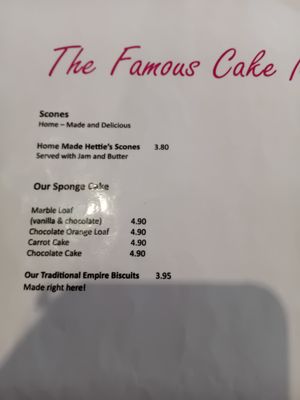 Vegan menu - back at Hettie's Tearoom in Pitlochry