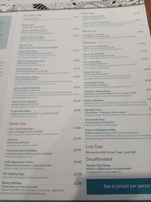 Main menu cont at Hettie's Tearoom in Pitlochry