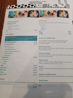 Main menu cont at Hettie's Tearoom in Pitlochry