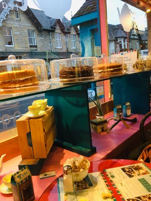 Window cakes  at Hettie's Tearoom in Pitlochry