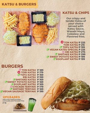 Look for the Leaf sign for our vegan options at Katsu House in Antipolo