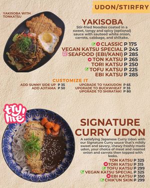Look for the Leaf sign for our vegan options at Katsu House in Antipolo