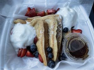 Vegan french toast at Roasted in Bethlehem