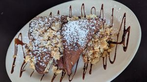 Special vegan almond joy french toast at Roasted in Bethlehem