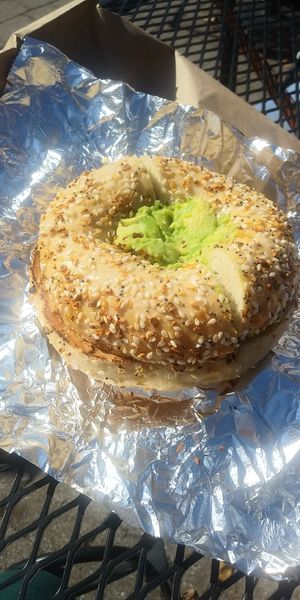 Absolutely amazing avocado bagel sandwich. Will be craving this while Im back home in CT at Frontside Grind in North Conway