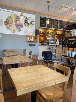Indoor tables and counter area  at Frontside Grind in North Conway