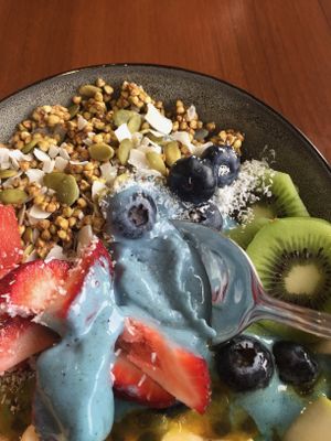 Blue Ocean bowl, up close and personal at Blended Health Bar in Fortitude Valley