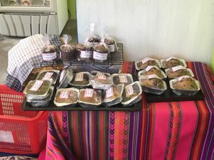 Takeaway cakes as well as cookies and gateau freshly made  at Cookie Lady in Rishikesh