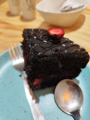 Chocolate cake - to die for at Cookie Lady in Rishikesh