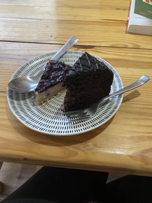 Blueberry cheesecake and chocolate cake   at Cookie Lady in Rishikesh