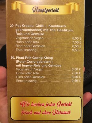 Takeaway Menu at Maethai in Augsburg