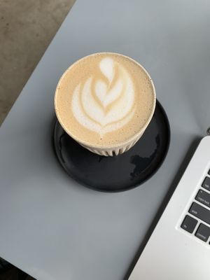 Oat milk latte  at 92 Degrees Coffee in Liverpool