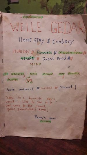Handwritten menu 1 at Welle Gedara Homestay & Cooking in Weligama