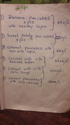 Menu 2 at Welle Gedara Homestay & Cooking in Weligama