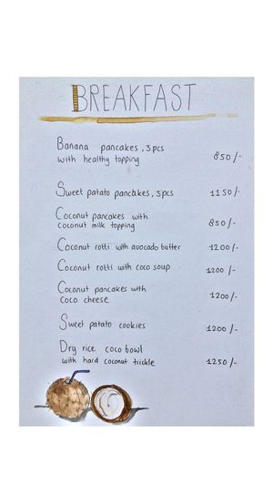 Menu at Welle Gedara Homestay & Cooking in Weligama