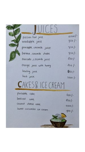 Menu at Welle Gedara Homestay & Cooking in Weligama