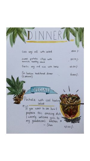 Menu at Welle Gedara Homestay & Cooking in Weligama