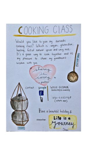 Menu at Welle Gedara Homestay & Cooking in Weligama